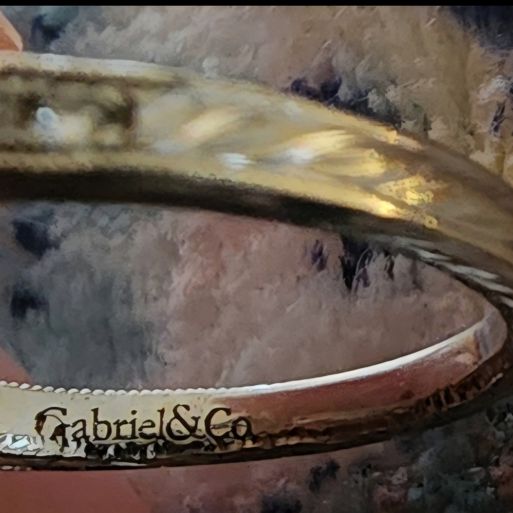 Gabriel & CO. 14kt White Gold Wedding Band Set. - Picture 8 of 8
